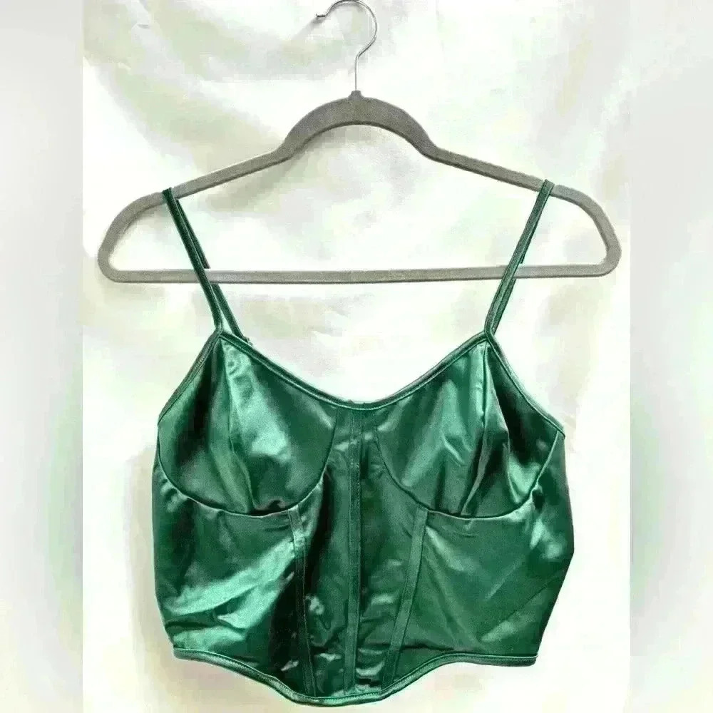 Curved Hem Satin Cami Top